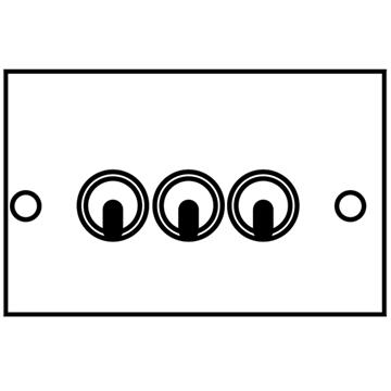 Flat Slate Effect Toggle Grid Plate (3 Gang)